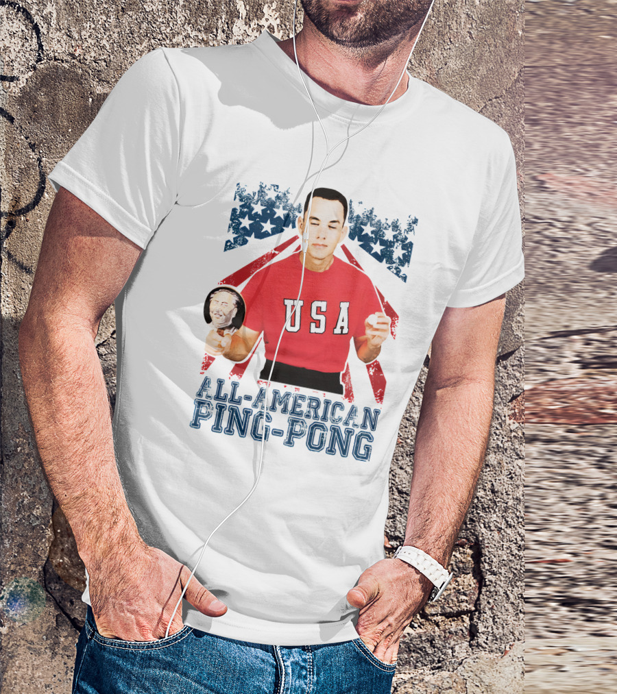 USA All-American Ping Pong Forrest Gump T-Shirt