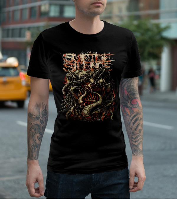 Suicide Silence Blasted Fiery Skull Serpent Demon T-Shirt