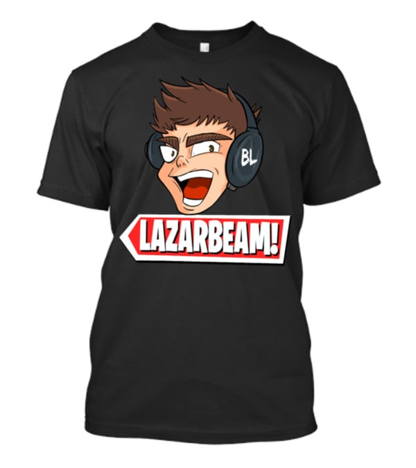 Lazarbeam Gingy Headphones Cartoon Face BL Logo Youtuber Merch T-Shirt