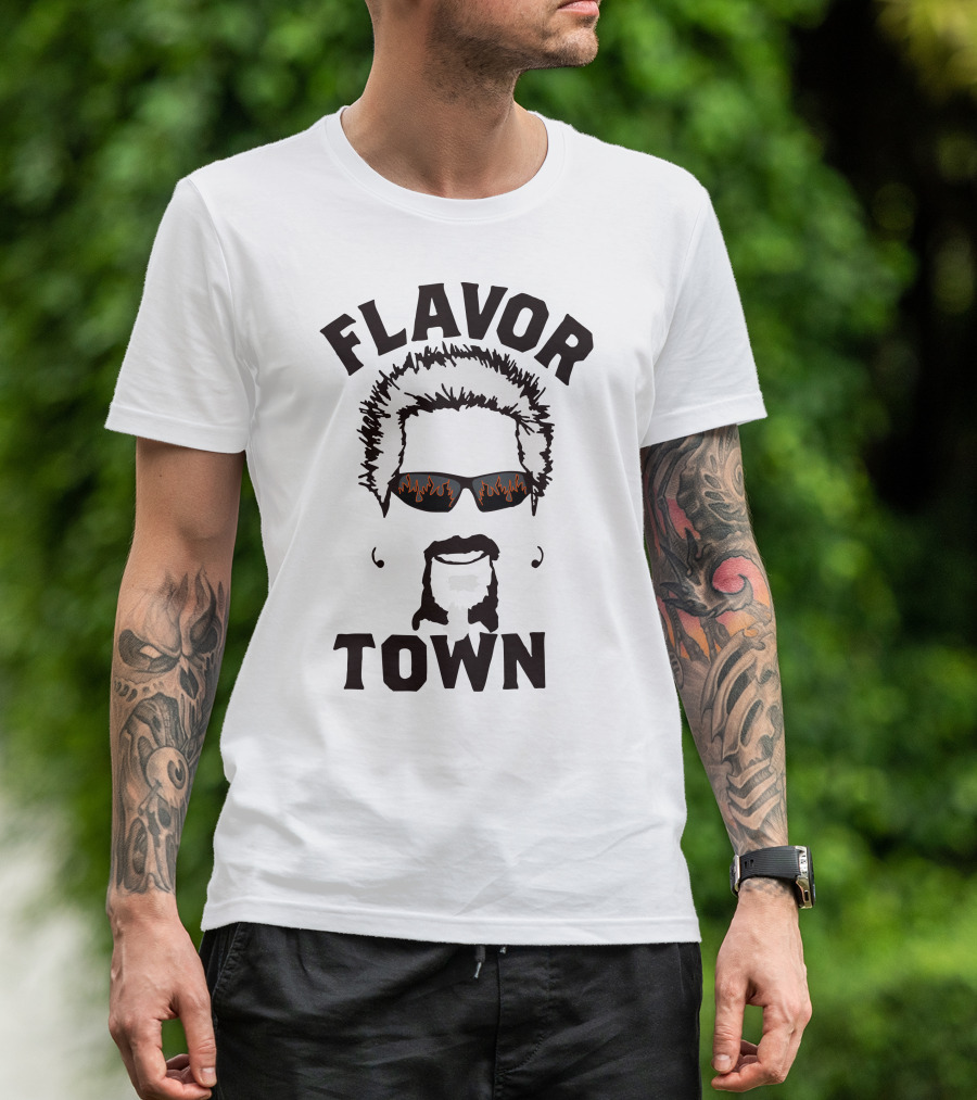 Flavor Town Flaming Sunglasses Iconic Hairstyle T-Shirt