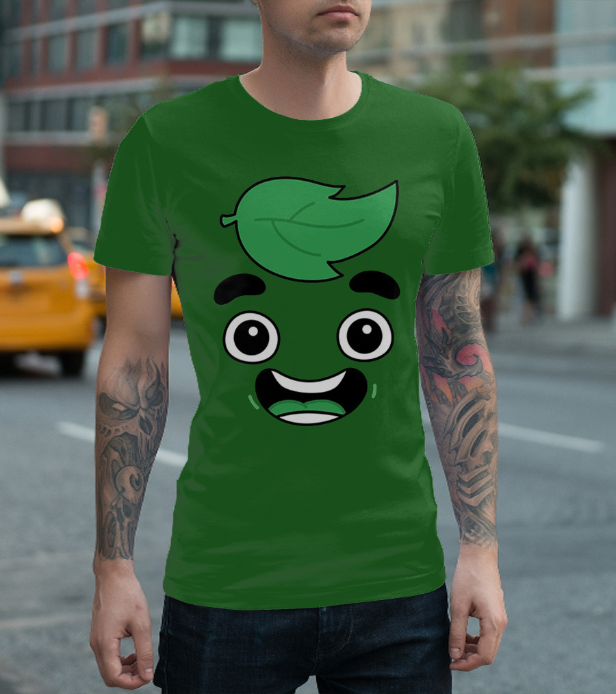 Guava Juice Leaf Smiley Face T-Shirt