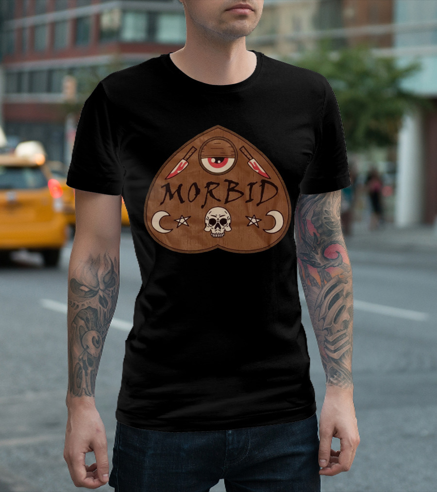 Morbid Podcast Merch Skull Crescent Knives Eyeball T-Shirt