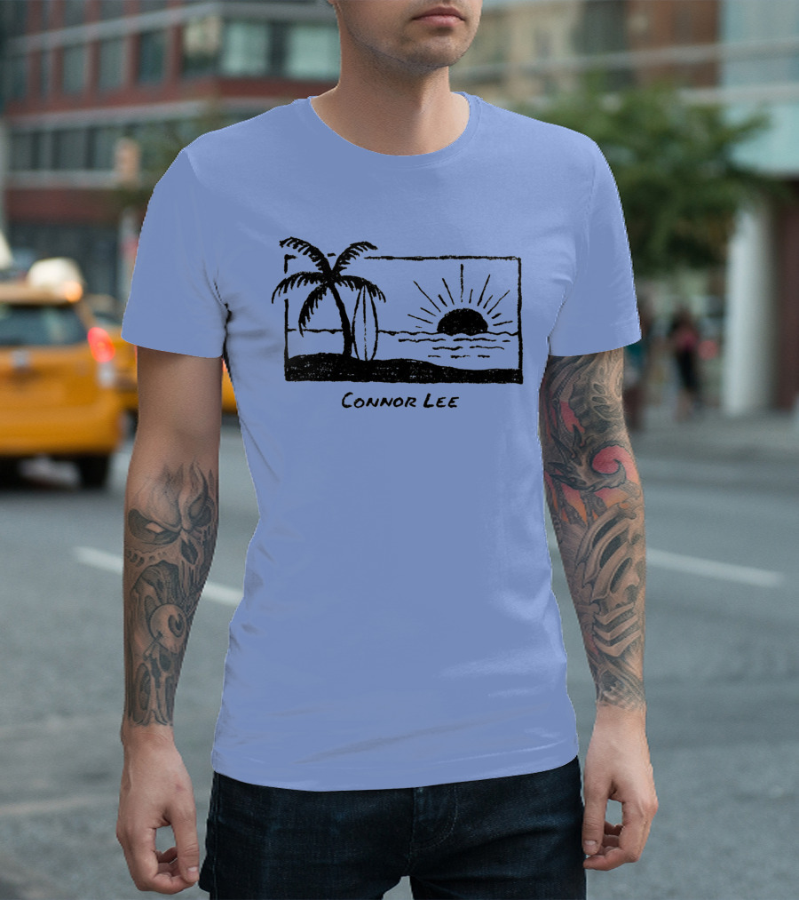 Connor Lee Palm Sunset Ocean Scene T-Shirt