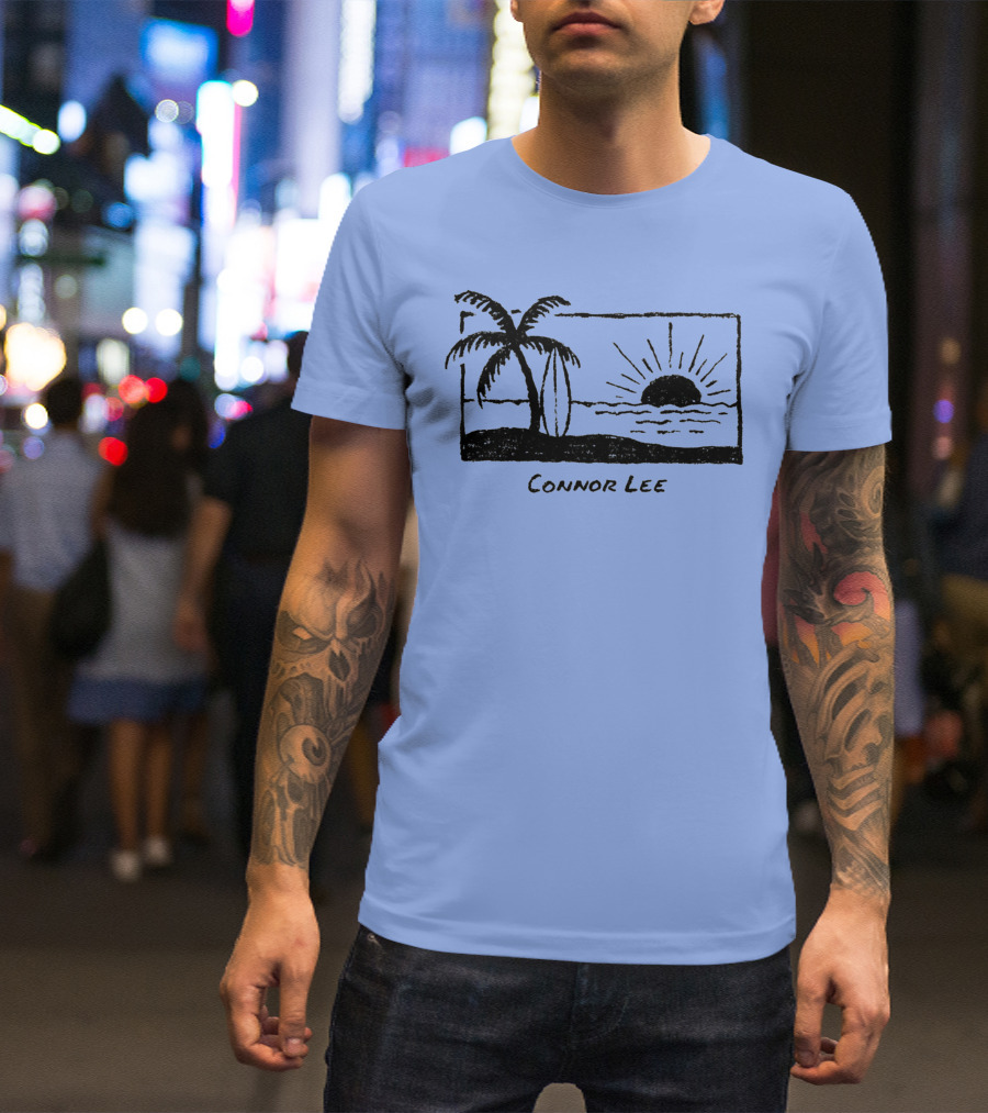 Connor Lee Palm Sunset Ocean Scene T-Shirt