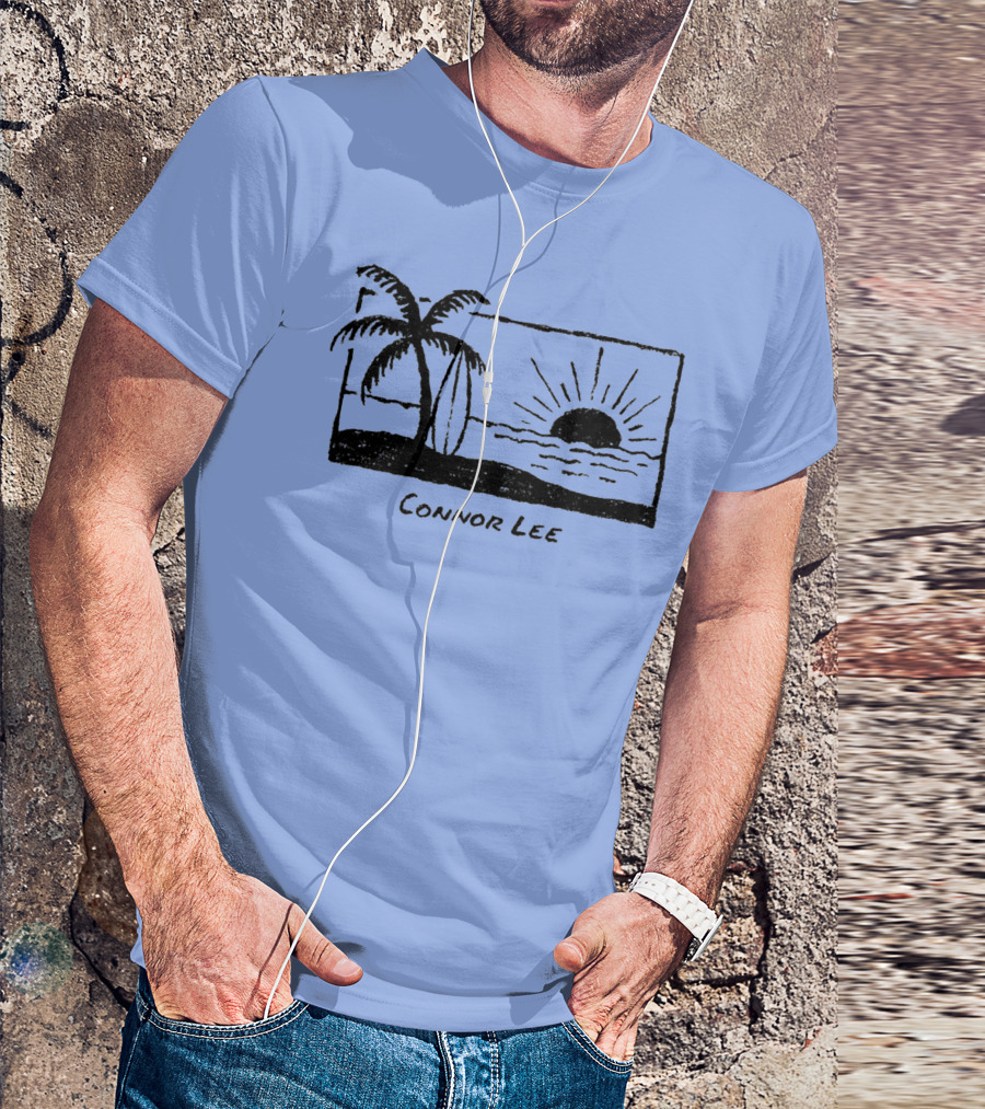 Connor Lee Palm Sunset Ocean Scene T-Shirt