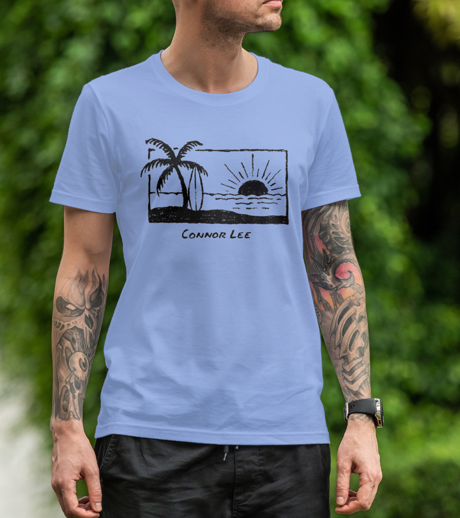 Connor Lee Palm Sunset Ocean Scene T-Shirt