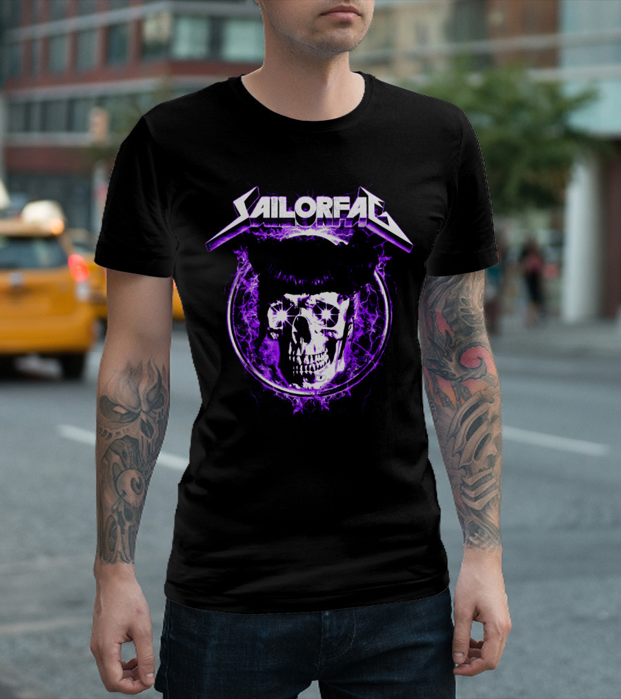 SAILORFAG Glowing Skull Electric Purple T-Shirt