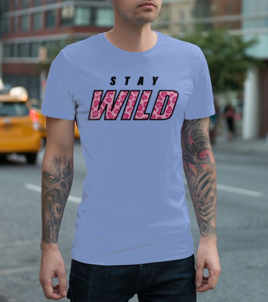 STAY WILD Leopard Print T-Shirt