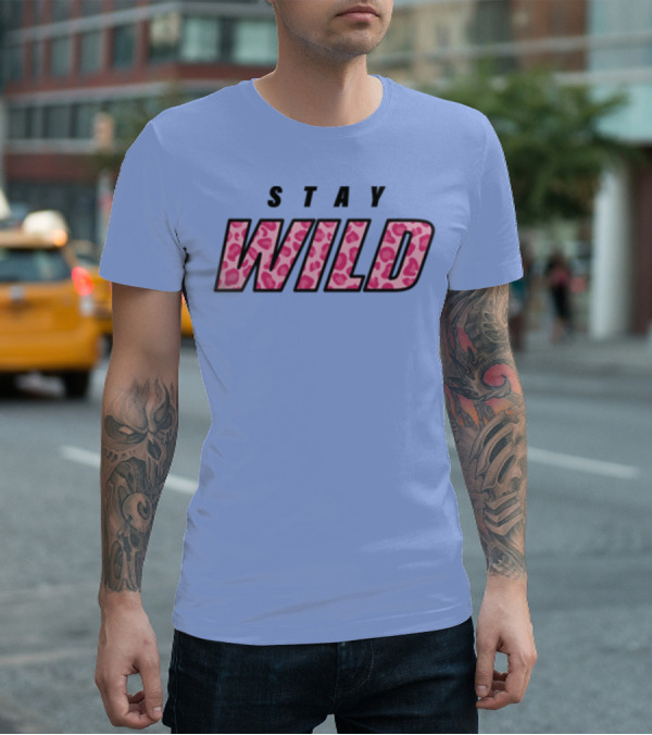 STAY WILD Leopard Print T-Shirt