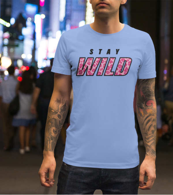 STAY WILD Leopard Print T-Shirt