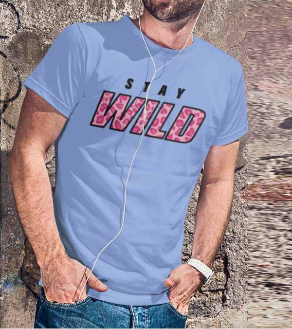 STAY WILD Leopard Print T-Shirt