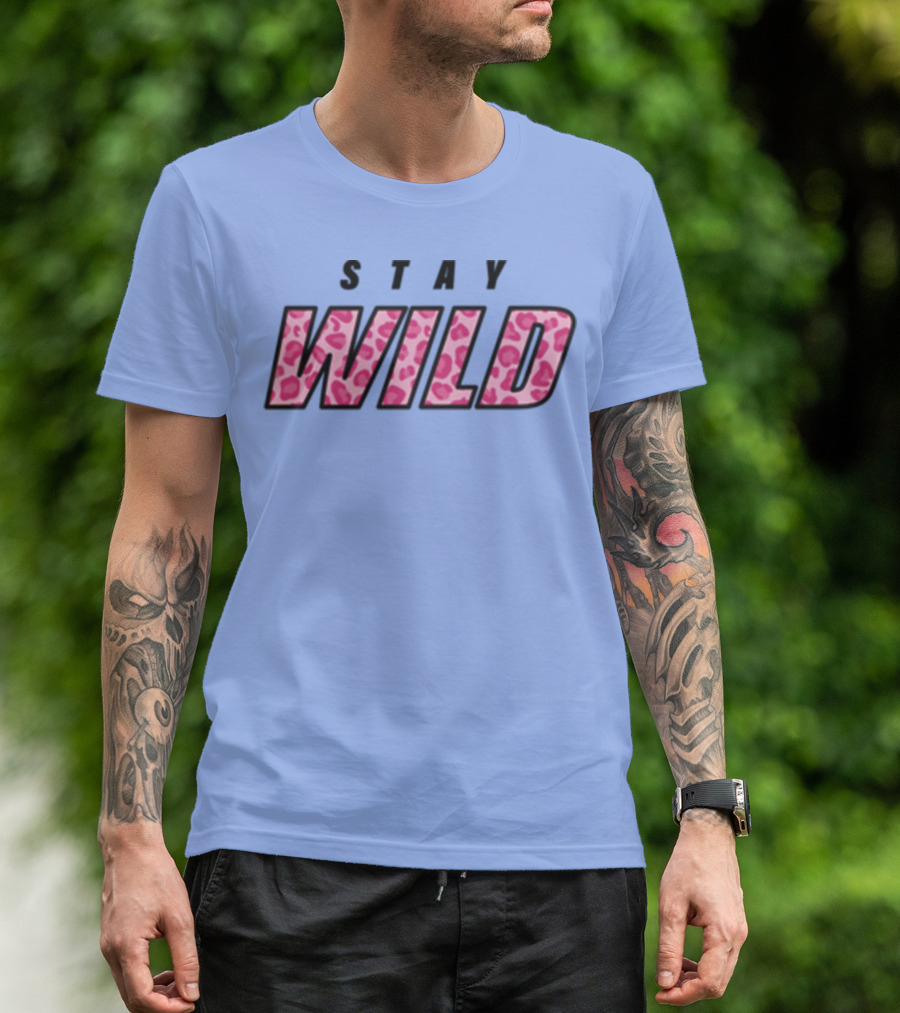STAY WILD Leopard Print T-Shirt