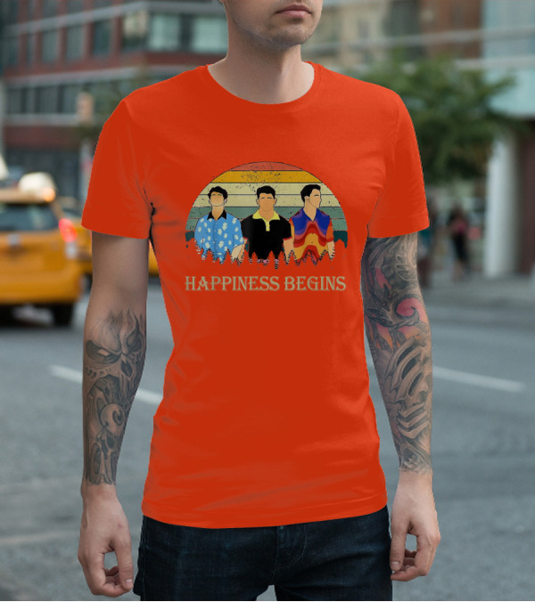 Retro Vintage Jonas Cool Brothers Happiness Begins Tour T-Shirt
