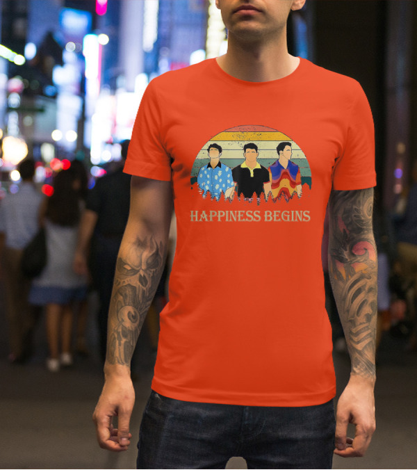 Retro Vintage Jonas Cool Brothers Happiness Begins Tour T-Shirt