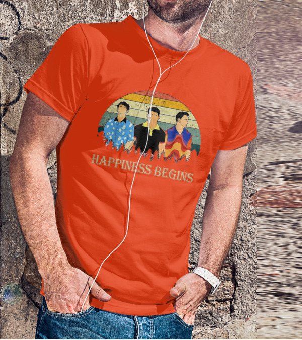 Retro Vintage Jonas Cool Brothers Happiness Begins Tour T-Shirt