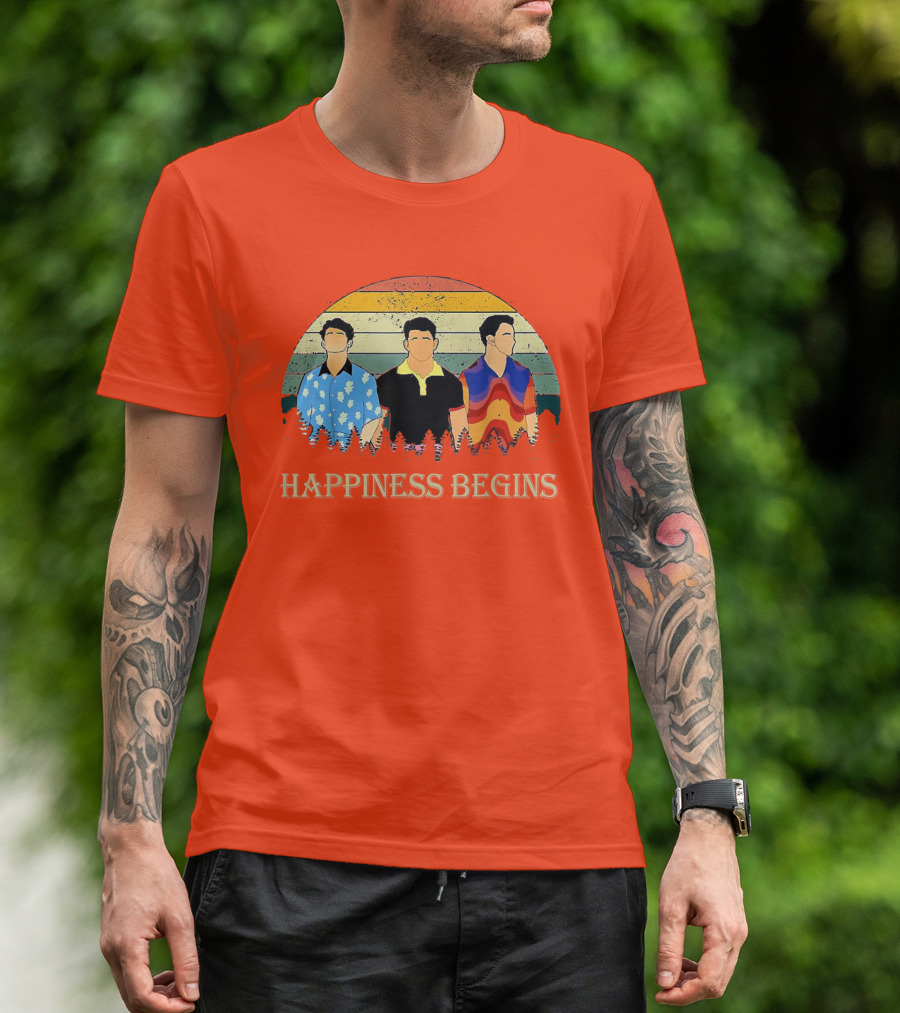 Retro Vintage Jonas Cool Brothers Happiness Begins Tour T-Shirt