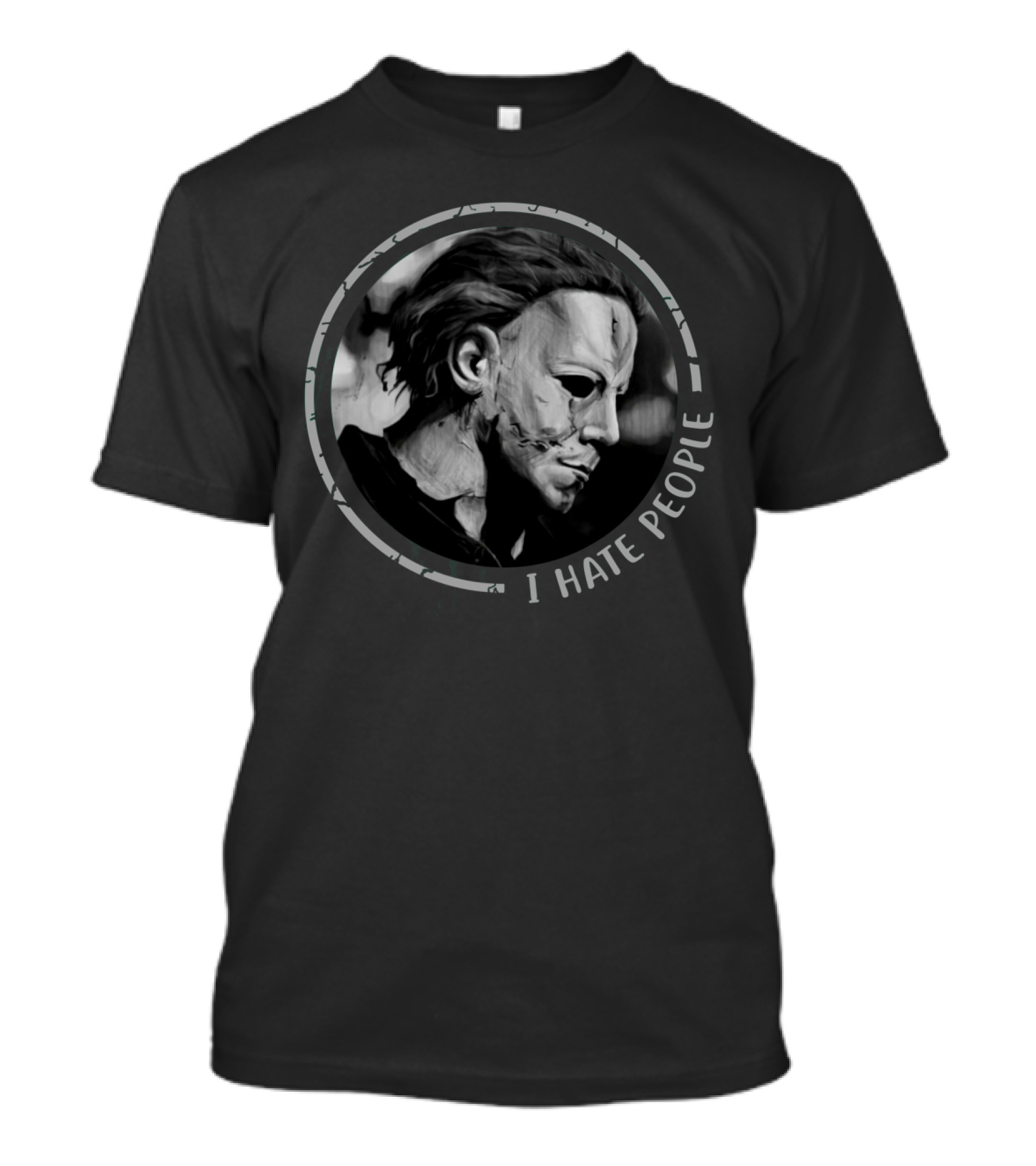 Michael Myers I Hate People Halloween Iconic Mask T-Shirt