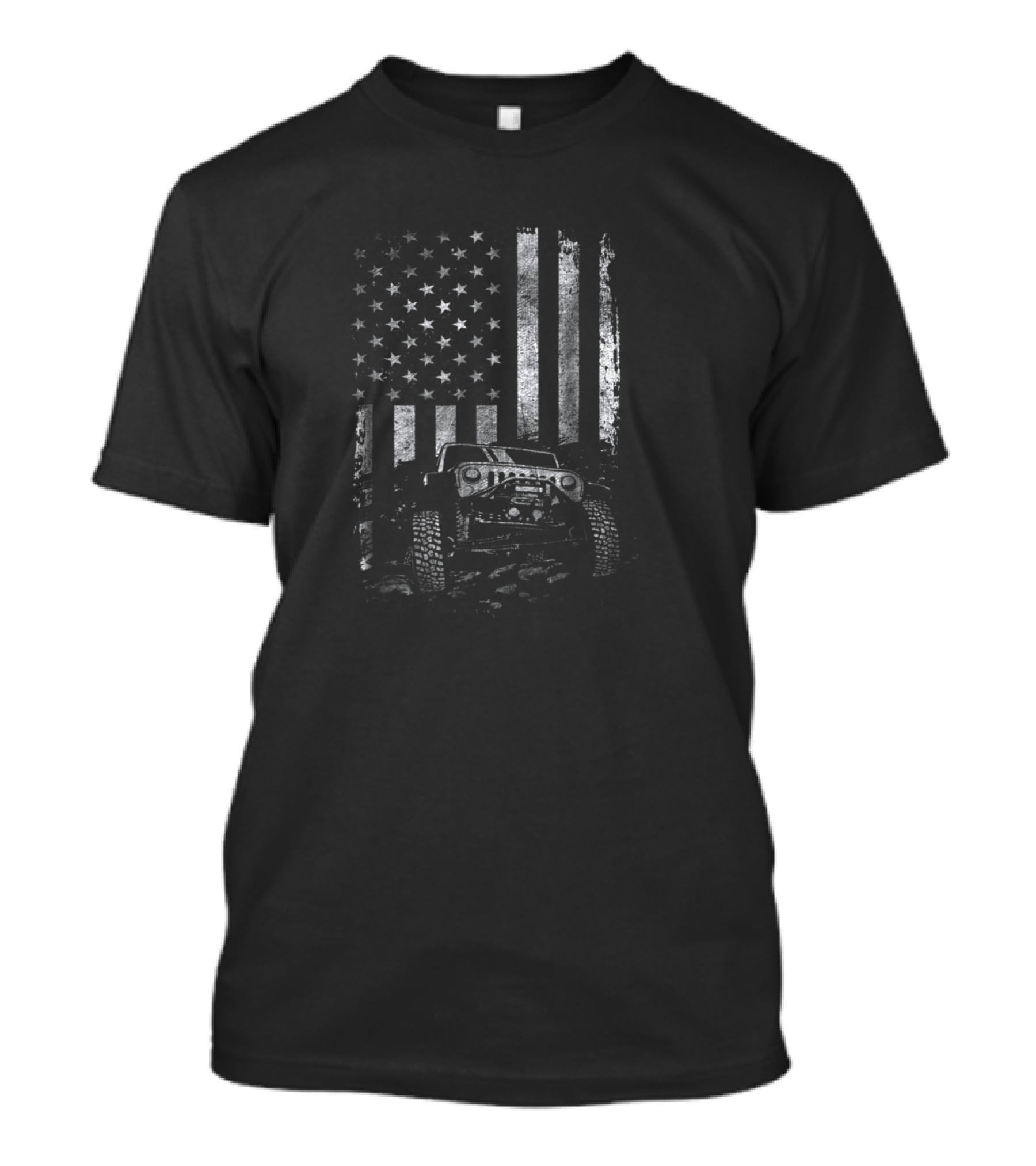 Jeep American Flag USA Patriots Soldier Veteran Stars And Stripes Rugged Off-Road Adventure T-Shirt