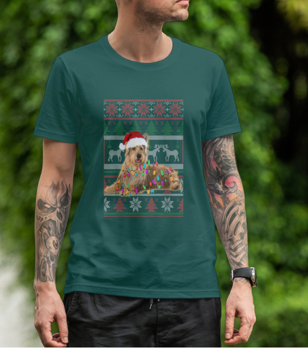 Berger Picard Christmas Santa Hat Ugly Sweater Lights Reindeer Snowflakes T-Shirt