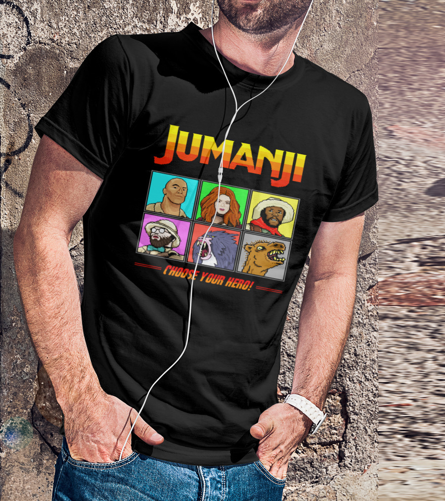 Jumanji Choose Your Hero Retro Characters Adventure T-Shirt