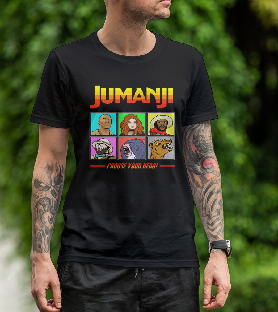 Jumanji Choose Your Hero Retro Characters Adventure T-Shirt