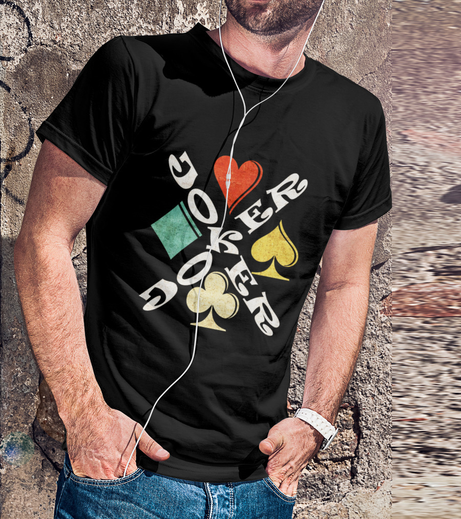Joker Playing Cards Heart Spade Diamond Club T-Shirt