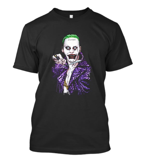 Suicide Squad Damaged Joker Knife Purple Jacket T-Shirt