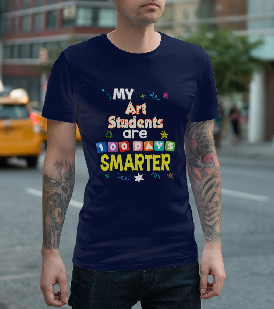 My Art Students Are 100 Days Smarter Fun Star And Swirl T-Shirt