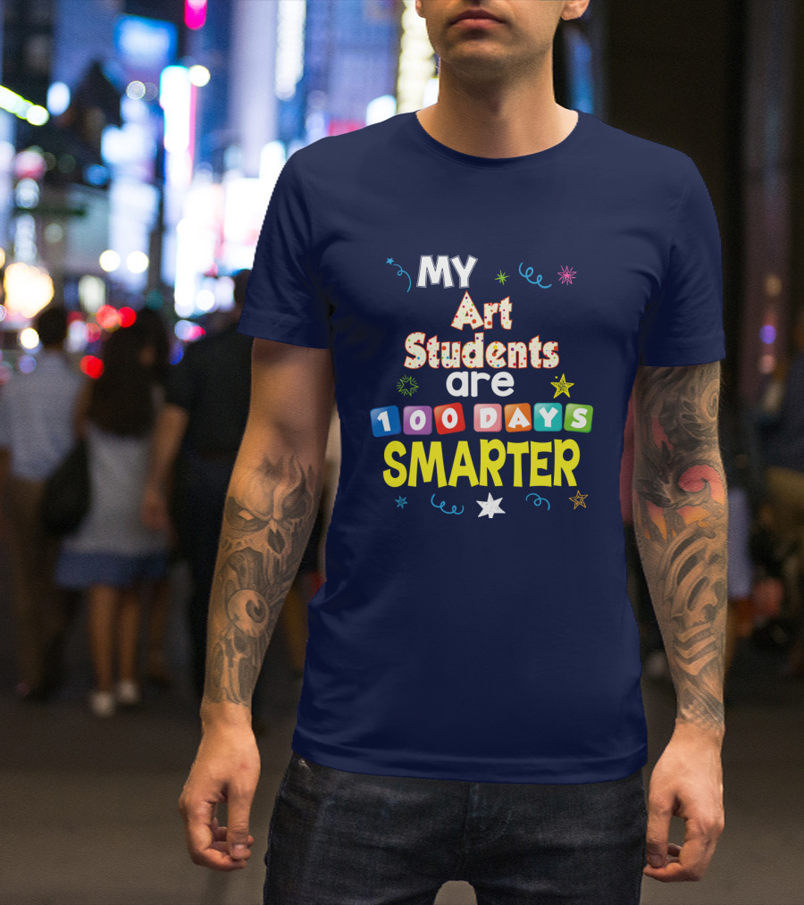 My Art Students Are 100 Days Smarter Fun Star And Swirl T-Shirt