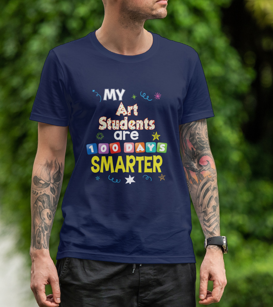 My Art Students Are 100 Days Smarter Fun Star And Swirl T-Shirt