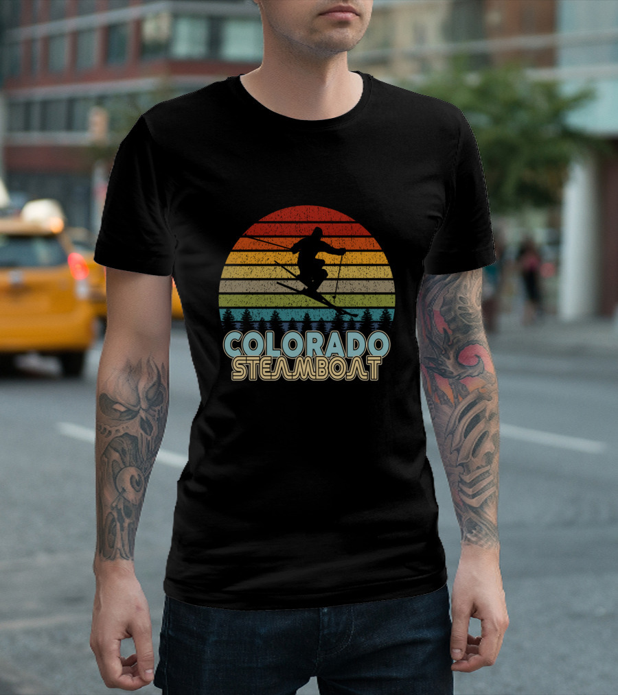 Colorado Steamboat Vintage Skiing Winter Skier T-Shirt