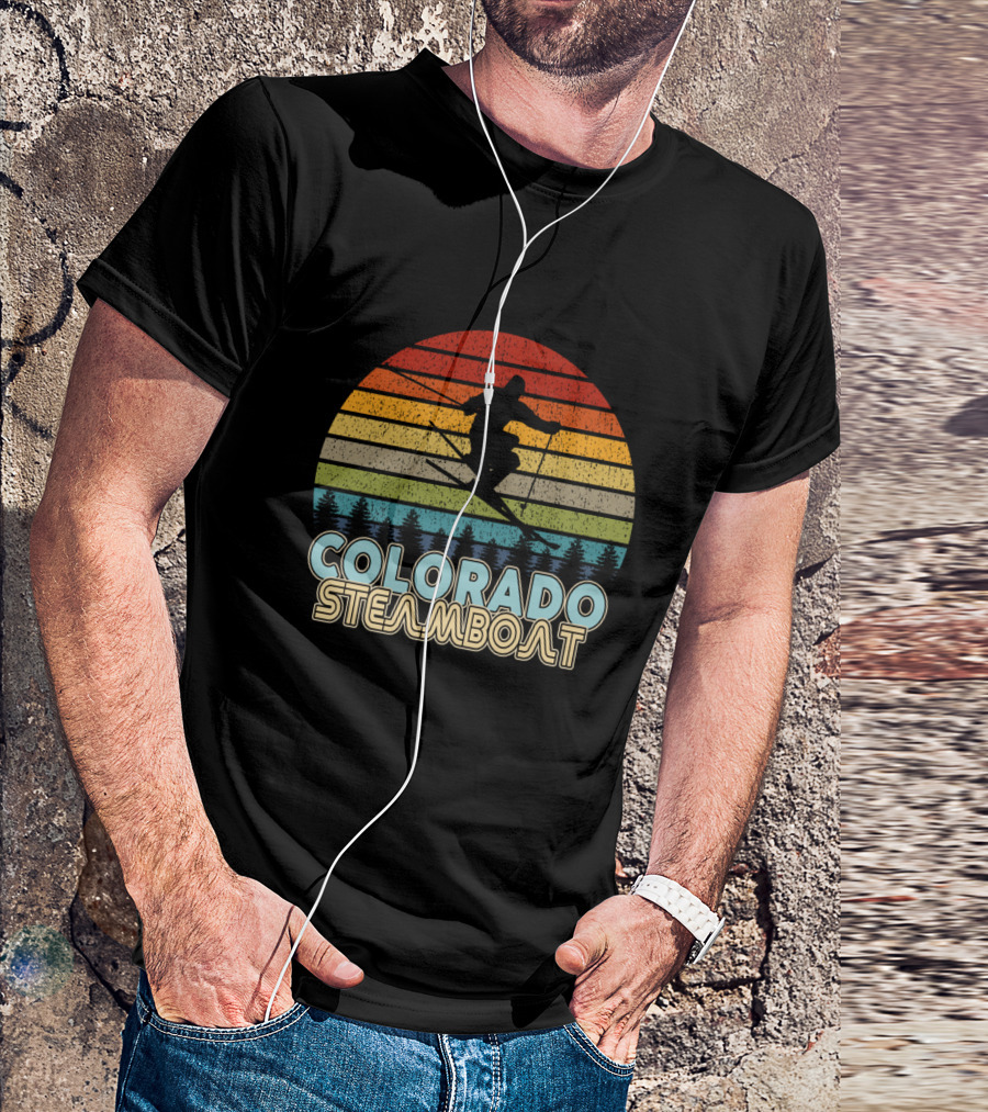 Colorado Steamboat Vintage Skiing Winter Skier T-Shirt