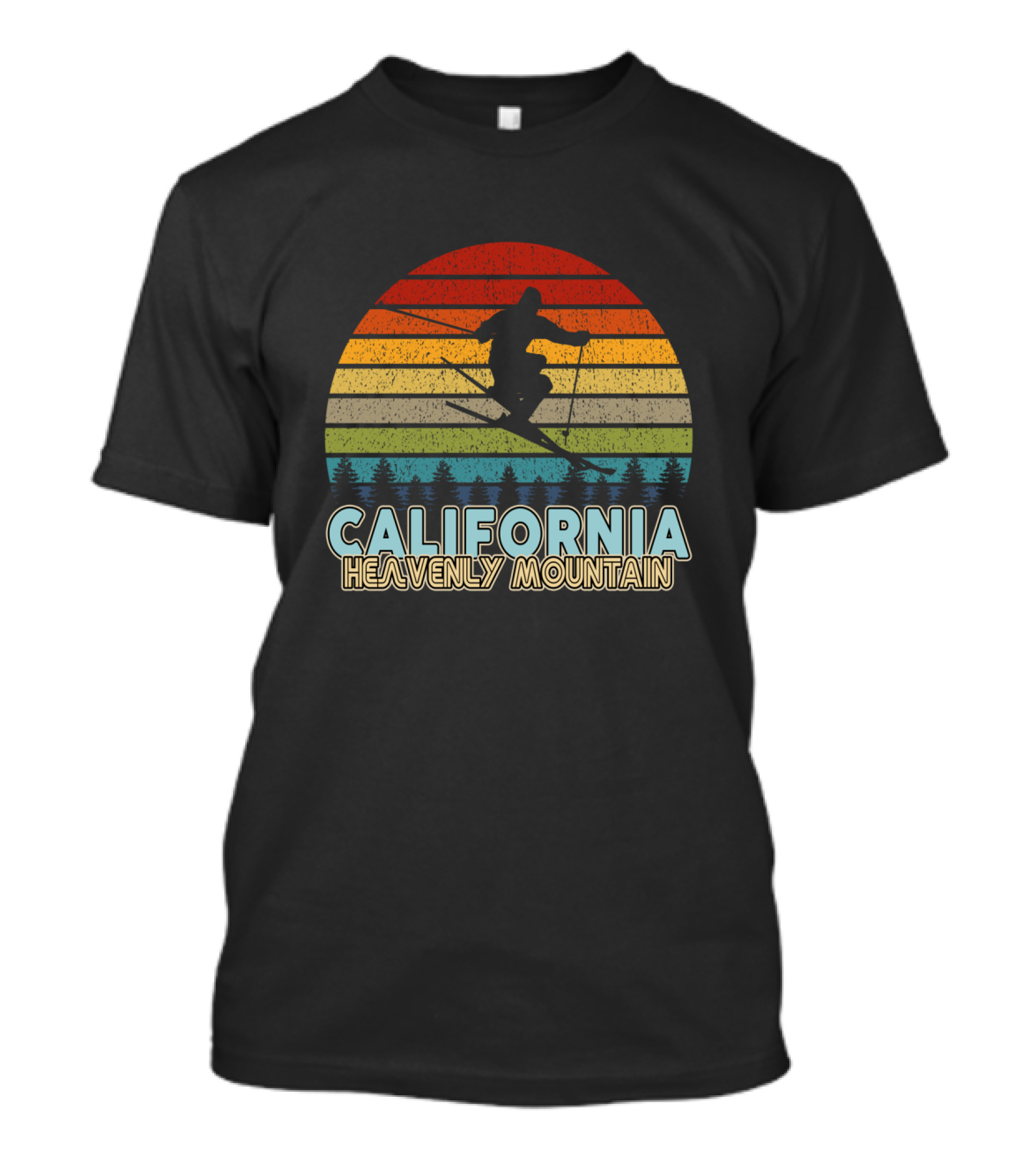 California Skiing Vintage Winter Heavenly Mountain T-Shirt