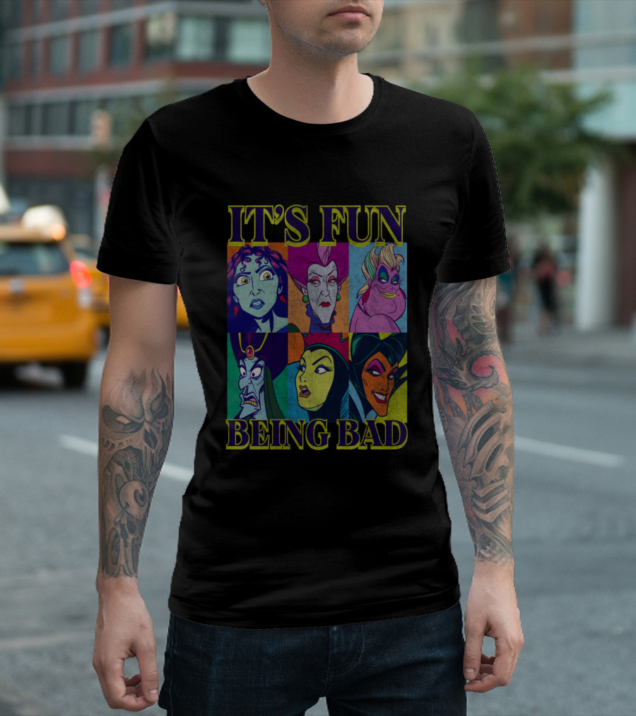 It's Fun Being Bad Disney Villains Panels Classic Characters T-Shirt