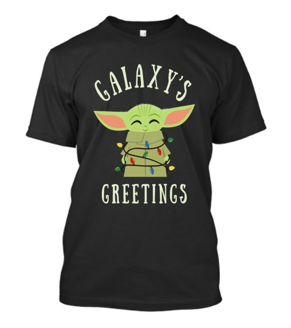 Galaxy's Greetings The Mandalorian The Child Wrapped In Lights T-Shirt