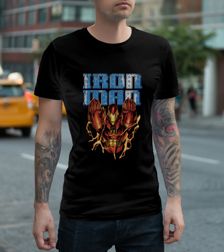Iron Man Marvel Avengers In Flight Iconic Comic T-Shirt