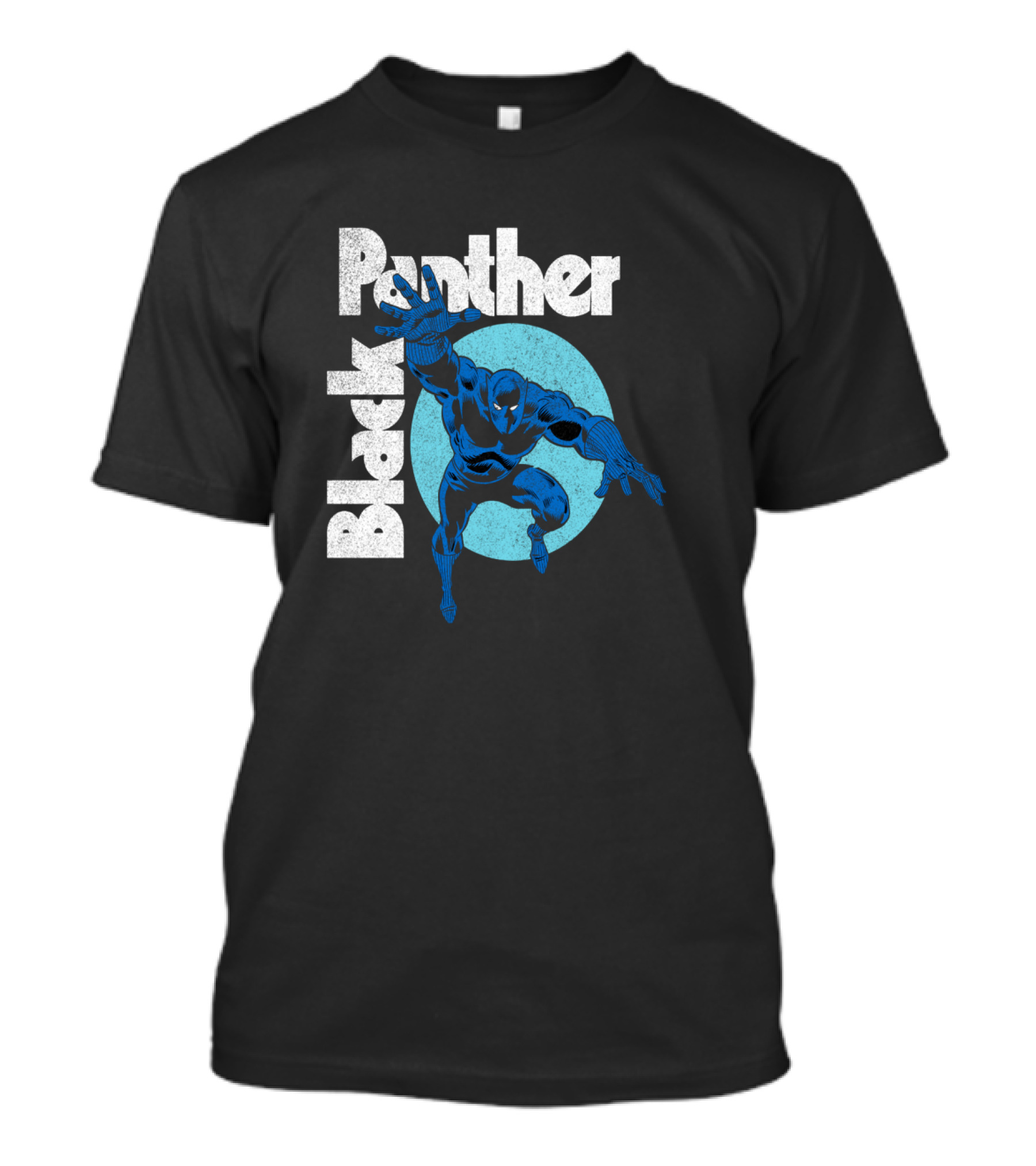 Marvel Black Panther Blue Heroic Pose Circle T-Shirt