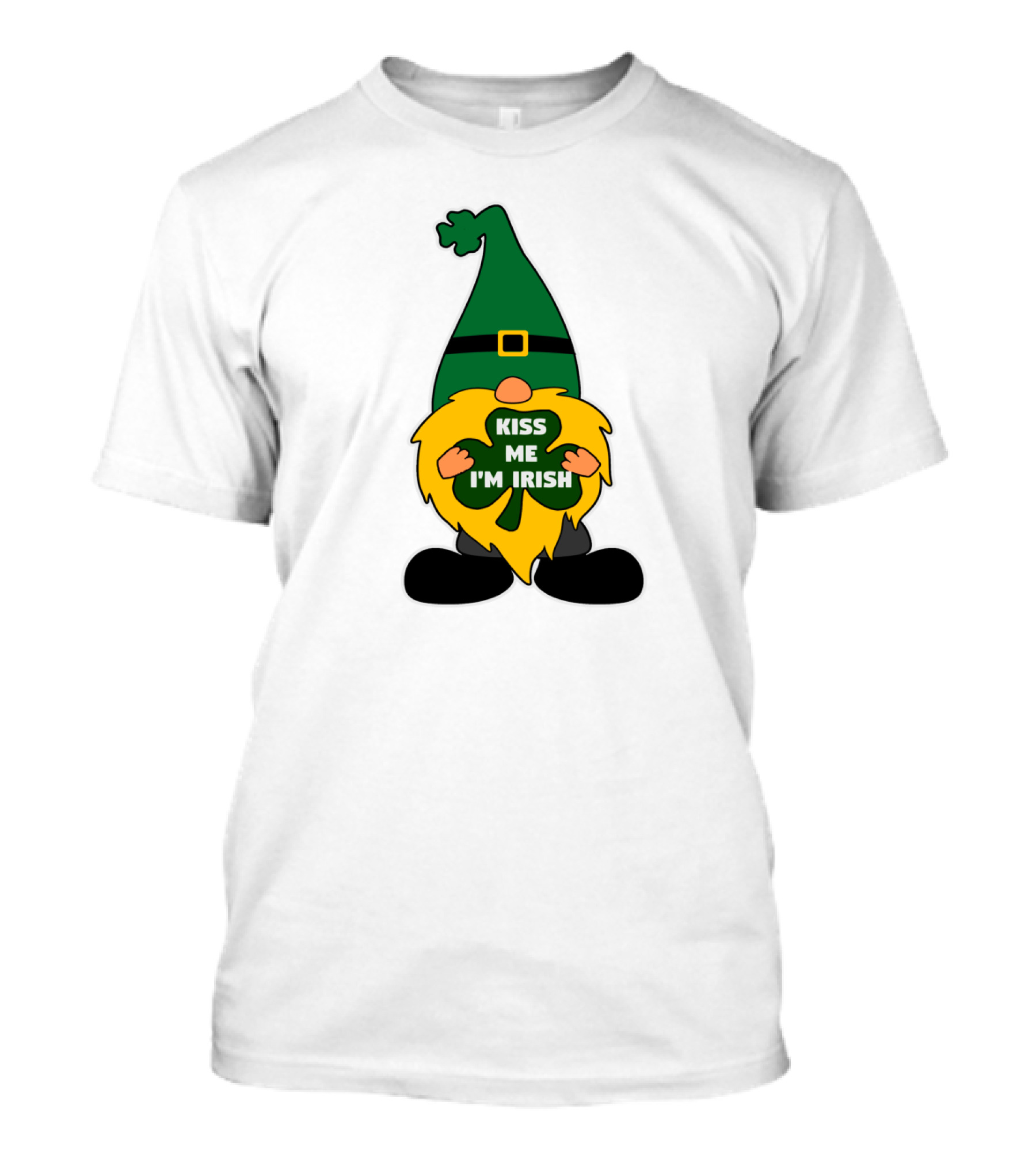 Kiss Me I'm Irish Leprechaun Gnome With Shamrock T-Shirt