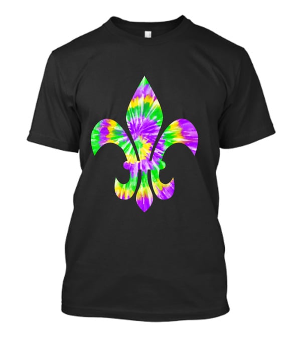 Mardi Gras Tie-Dye Fleur De Lis T-Shirt