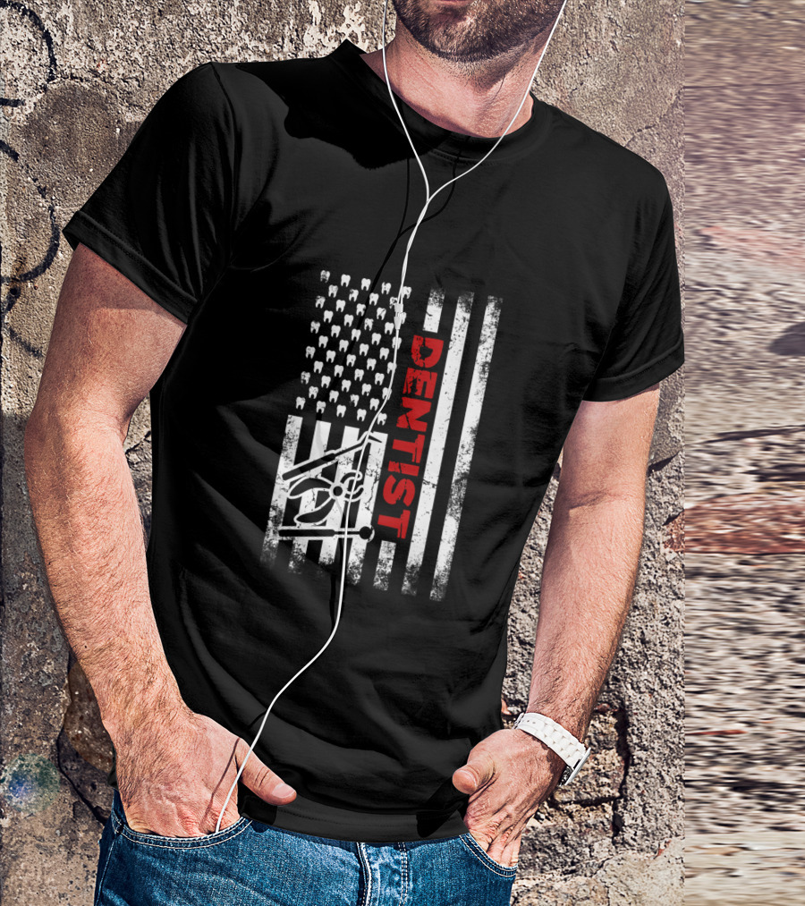 USA Dentist American Flag Tooth T-Shirt
