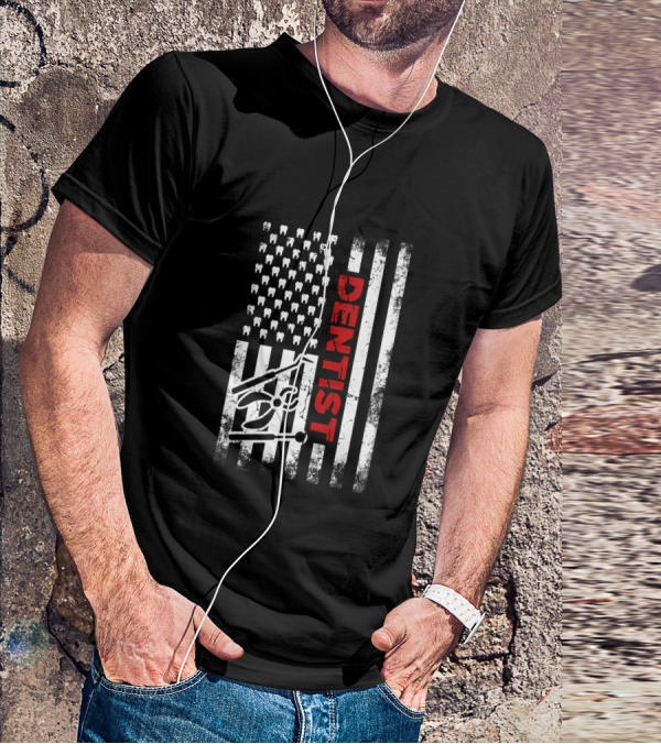 USA Dentist American Flag Tooth T-Shirt