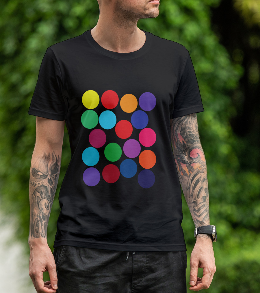 Color Blind Glasses First Time Rainbow Dots T-Shirt