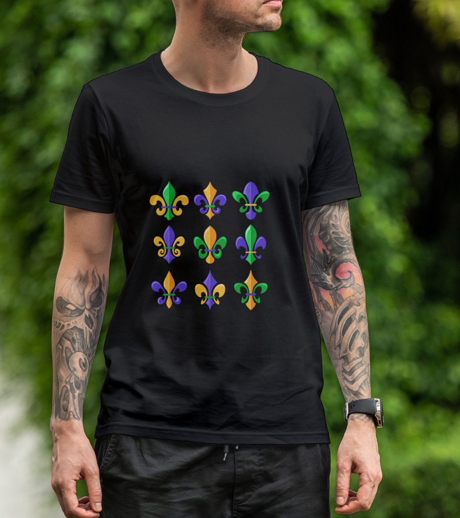 Fleur De Lis Colorful Mardi Gras Art Student's And Art Teacher's T-Shirt