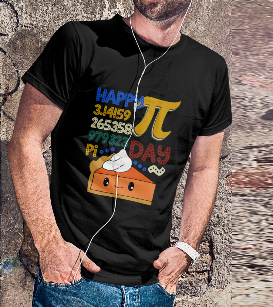 Happy Pi Day Kawaii Pumpkin Pie 3.14159 Vintage Math T-Shirt