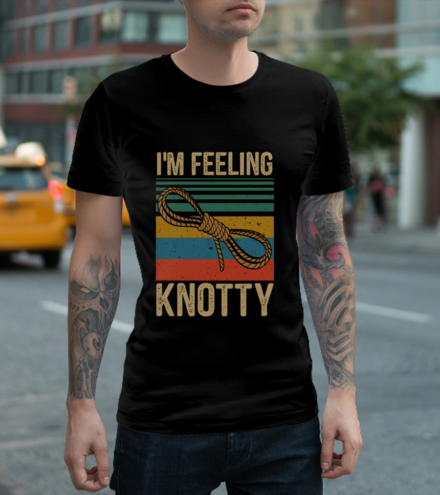 I'm Feeling Knotty Rope Vintage Stripes T-Shirt