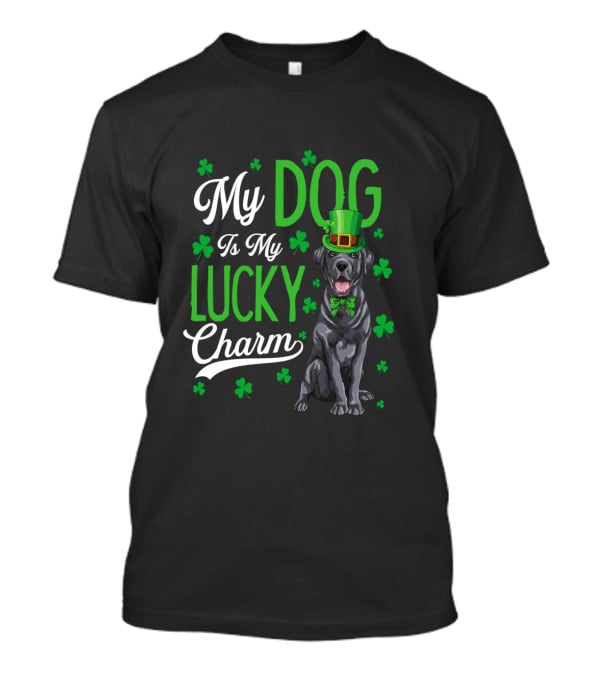 My Dog Is My Lucky Charm With Shamrocks St. Patrick's Day T-Shirt