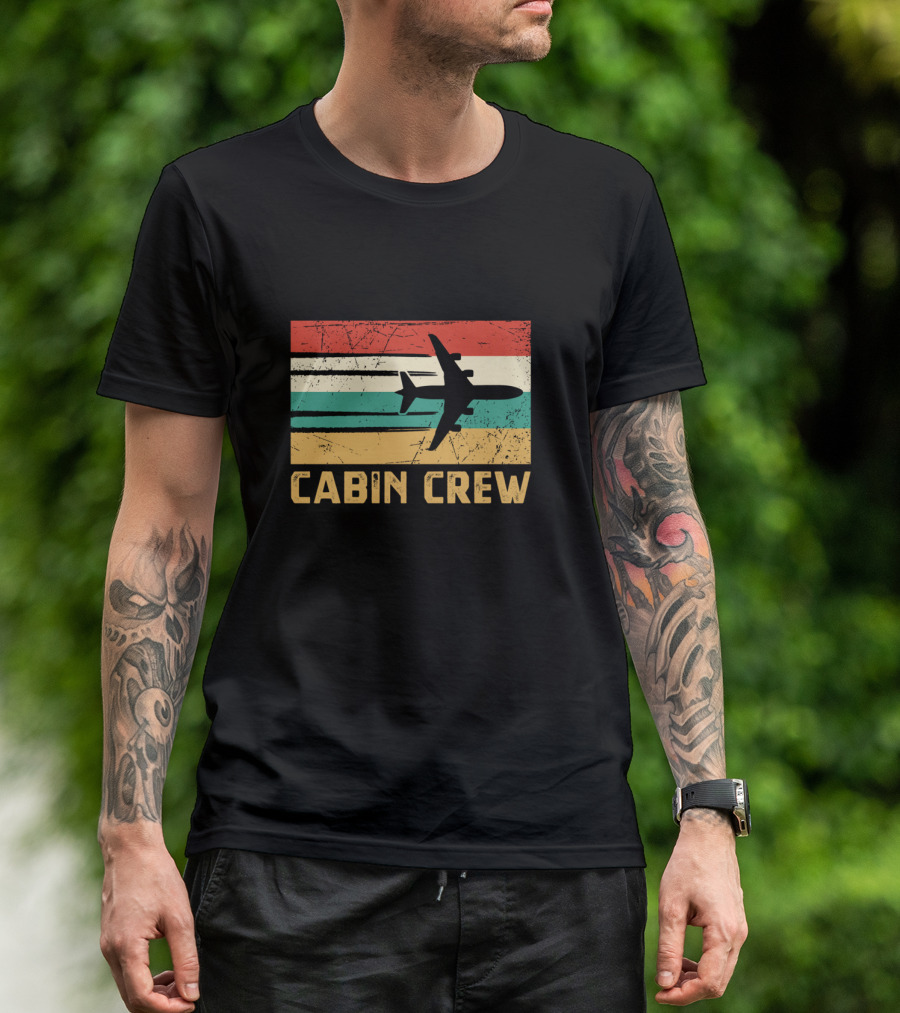Cabin Crew Retro Airplane T-Shirt