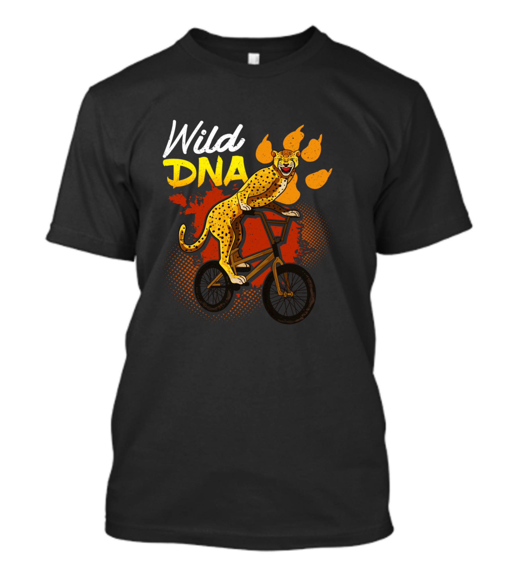 Wild DNA Bicycle Cheetah Biker Wildlife Lover T-Shirt