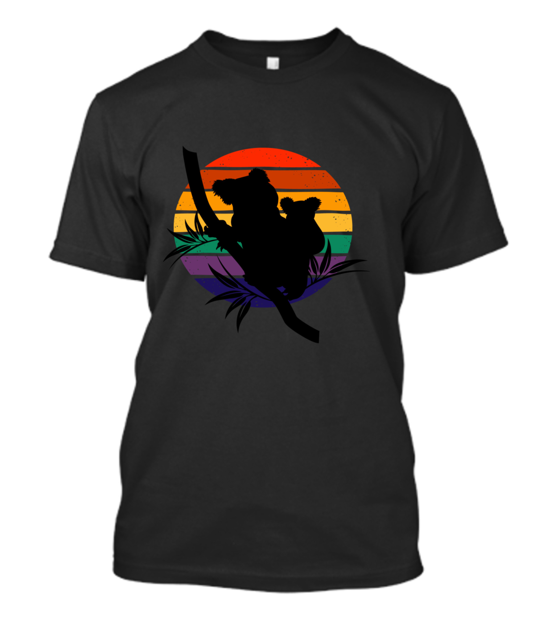 Save The Koalas Protect Wildlife Rainbow Sunset T-Shirt