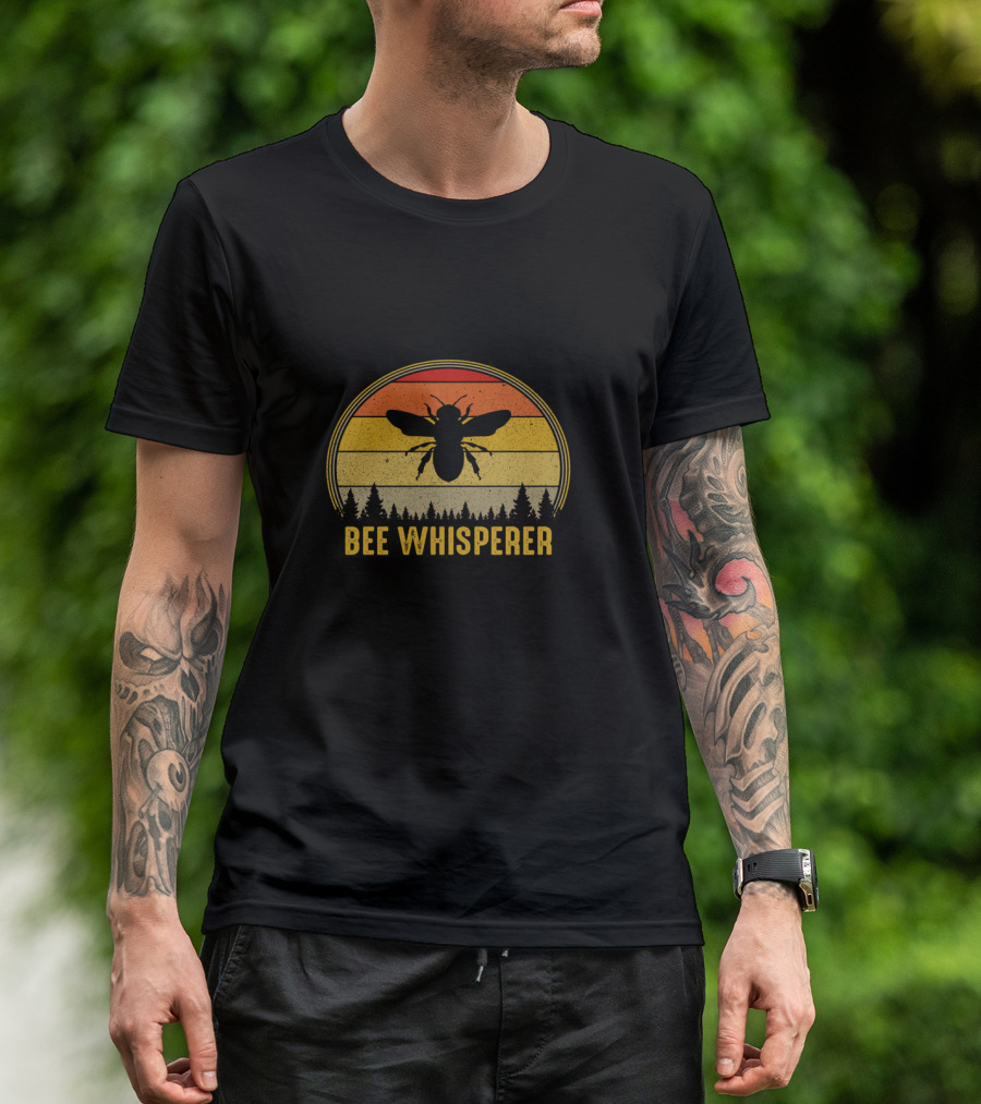 Bee Whisperer Vintage Sunset Silhouette Beekeeper T-Shirt